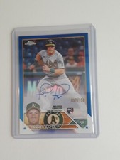 2023 TOPPS CHROME CONNER CAPEL ROOKIE AUTOGRAPH BLUE REFRACTOR SP#17/150-A'S