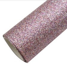 Multicolor Rainbow Fine Glitter FAUX LEATHER ROLL 12" x 55" WHOLESALE 1054204