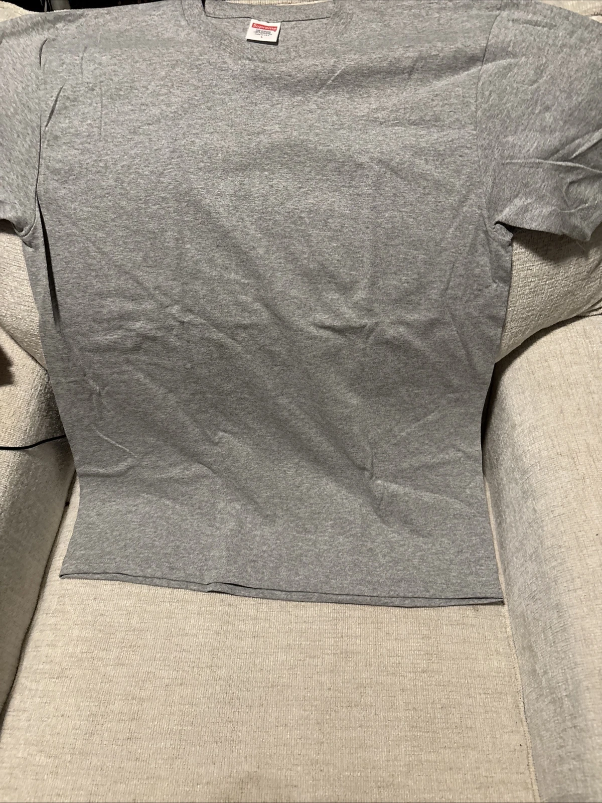 T shirts vierges Supreme gris bruyère taille L