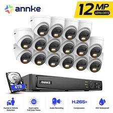 ANNKE 12MP PoE Security IP Camera System AI Color Night 16CH NVR Audio Recording