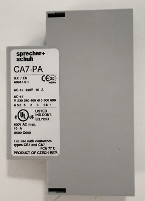Sprecher Schuh CA7-PA-11 Auxiliary Contact Block Side Mount