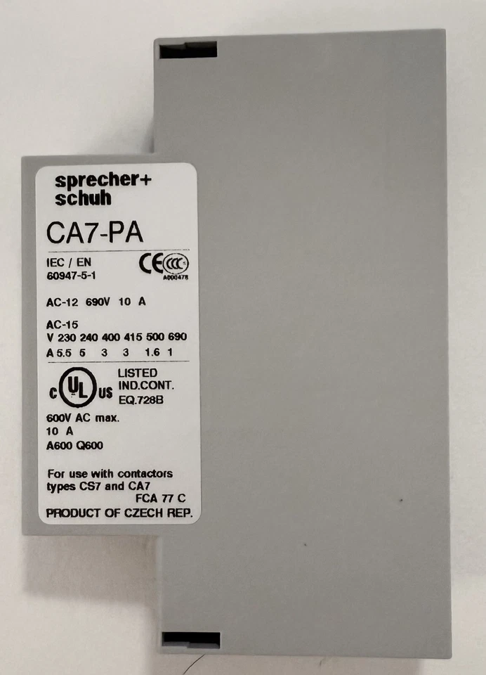 SPRECHER & SCHUH Sprecher Schuh CA7-PA-11 Auxiliary Contact Block Side Mount