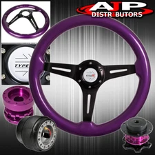Extender Quick Release For 90-96 300Zx + Purple Wood Deep Dish Steering Wheel