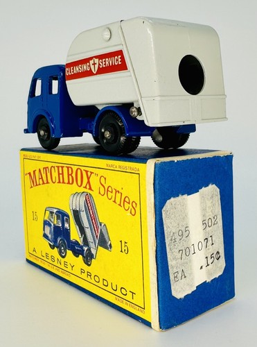 1963 Original Matchbox Lesney 15C REFUSE TRUCK BPW Type D Striker Box NOS BEAUTY - Picture 7 of 12