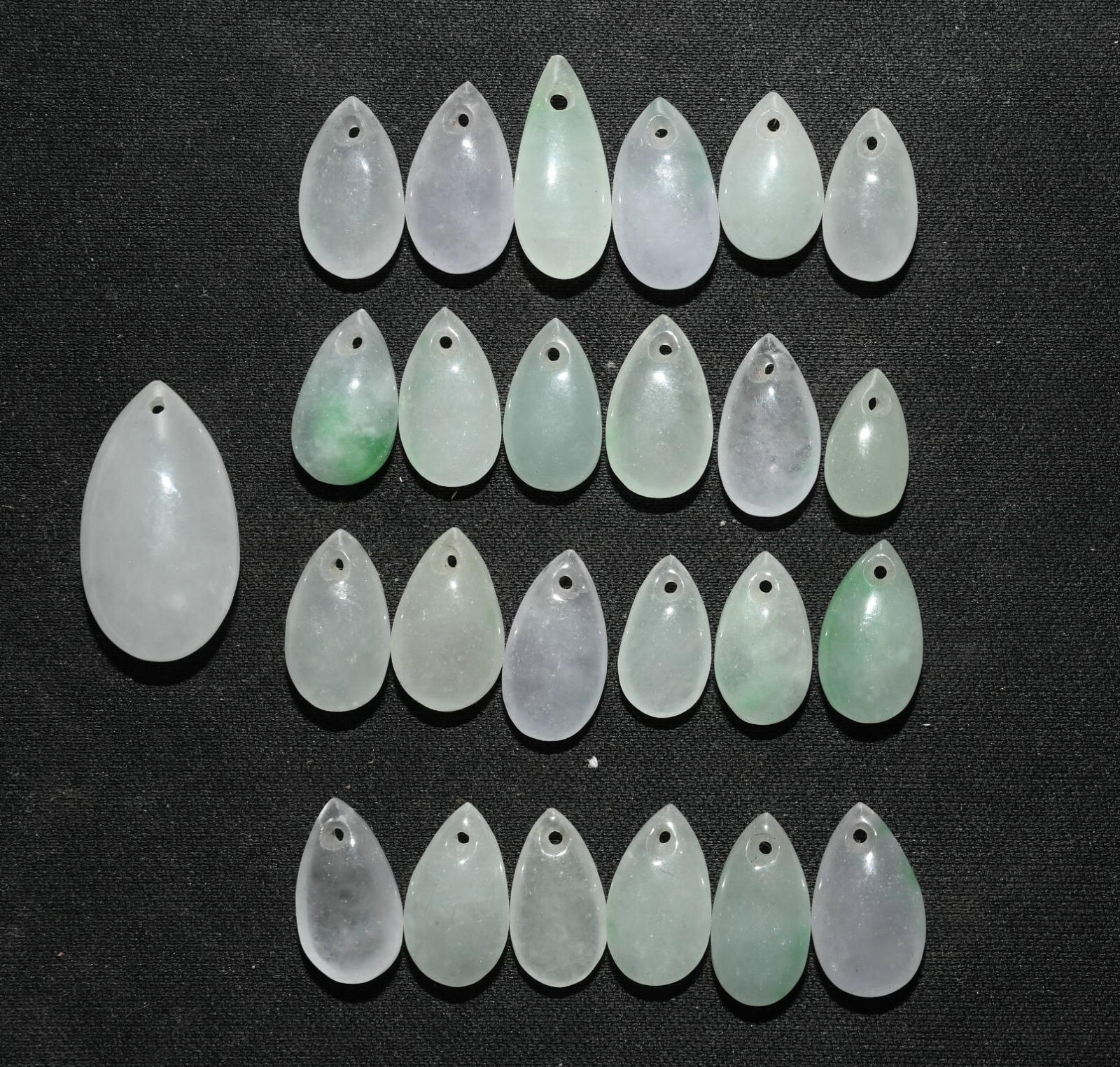 1CM Collect Old China Dynasty Jadeite Emerald Fengshui Amulet Pendant Set