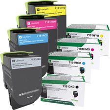 Lexmark CS417 71B10K0-71B1H Color Toners Cartridge Set