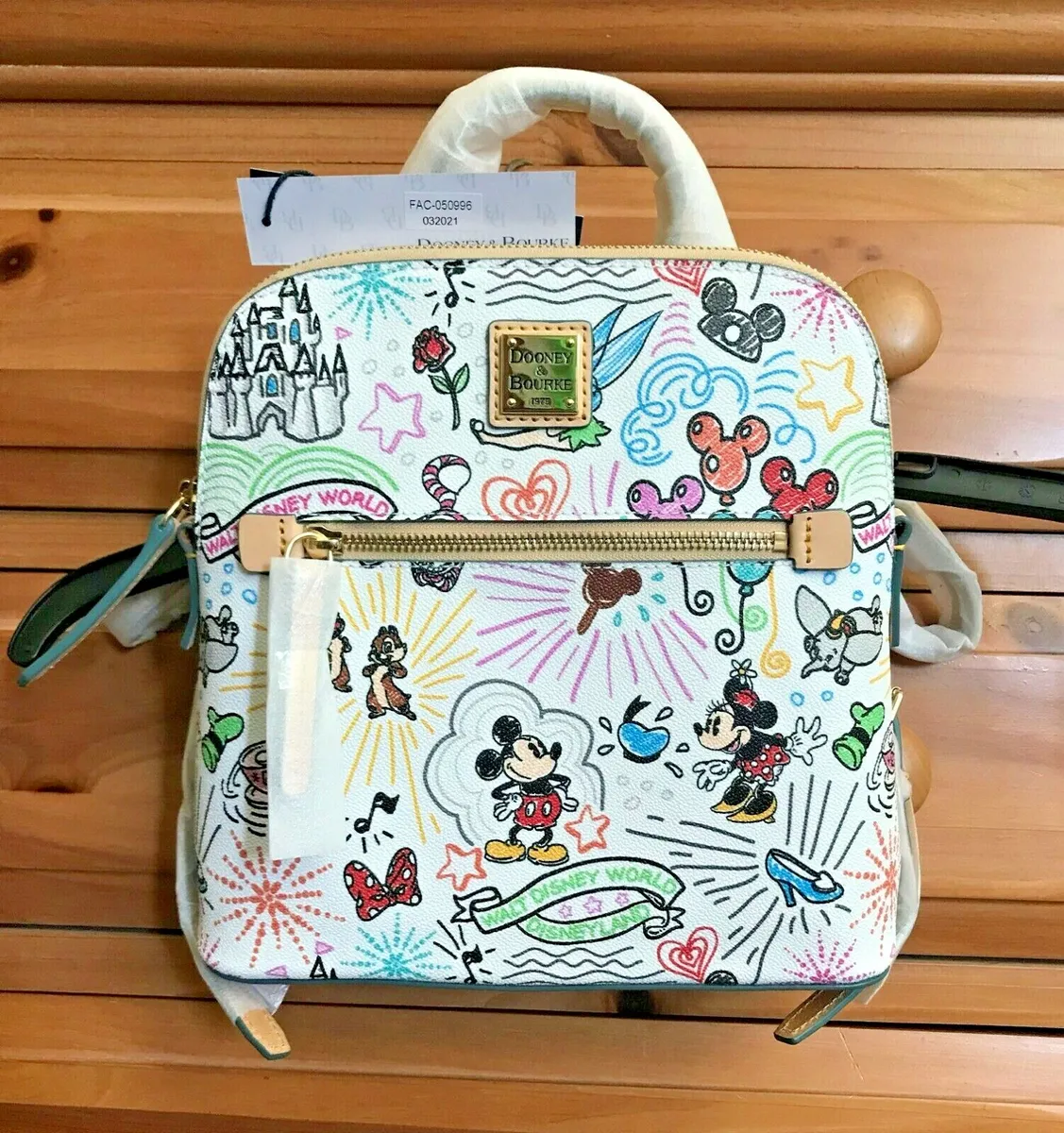 New 2021 Disney Dooney & Bourke Sketch Backpack Castle Mickey & Friends #2
