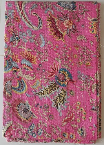 Vintage Patchwork Crown Kantha Quilt Bedspread Indian Handmade Throw Blanket Lot - Picture 51 of 74