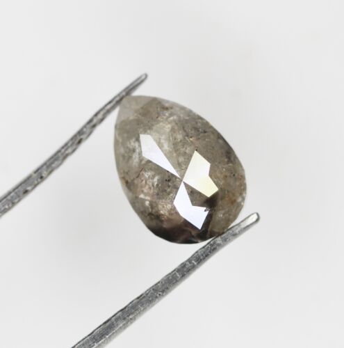 0.90 CT Naturale Sfuso Pera Sale E Pepe Diamante Grigio Colore Forma - Foto 4 di 10