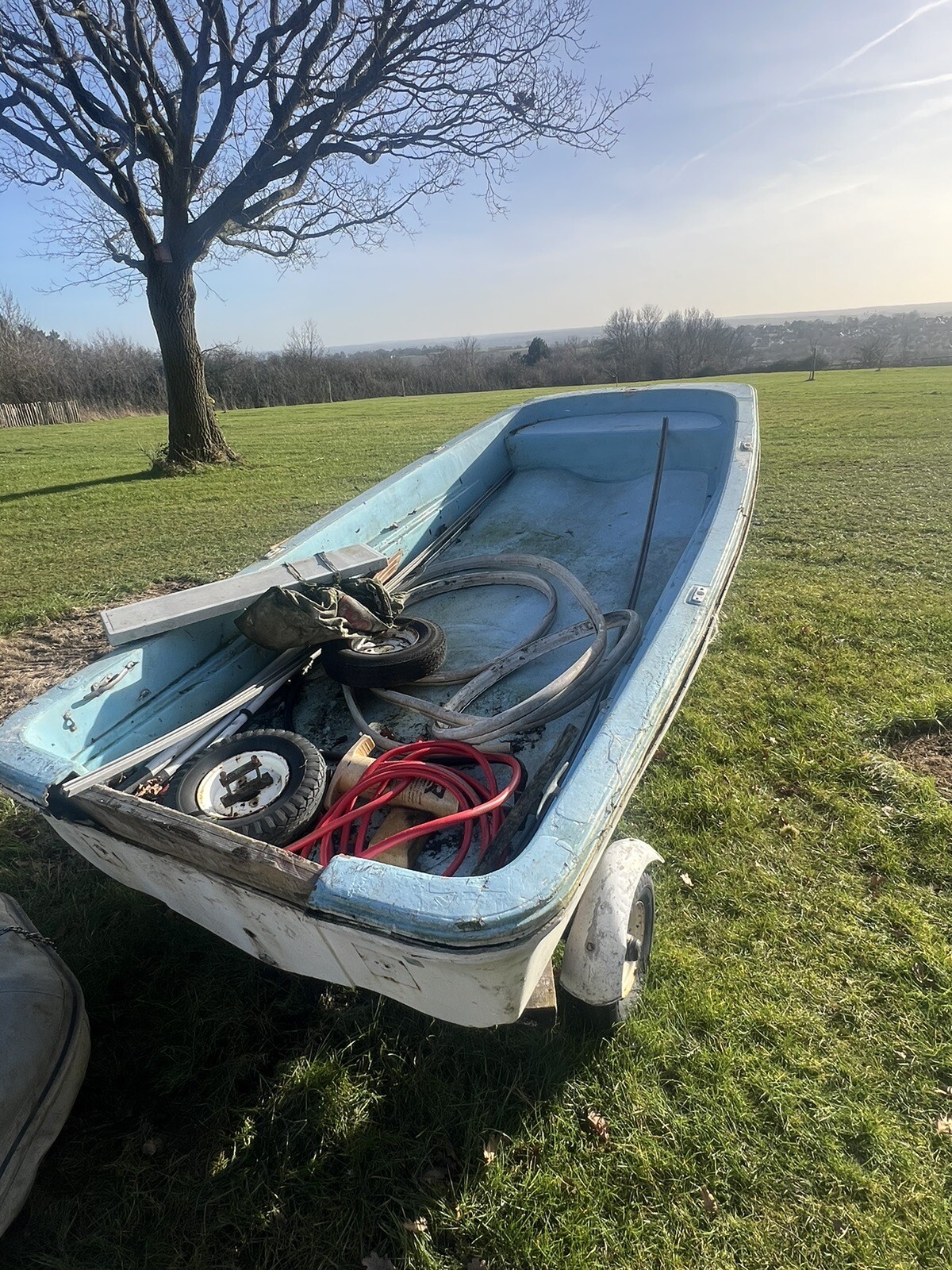 Dory boat 10ft, spares or repair , with trailer all needs total