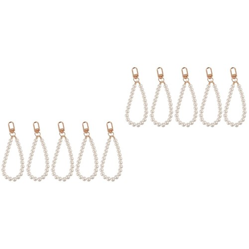 Set of 2 Perlenschlüsselkette Handgelenk Telefongurt Tasche Hängende Dekoration - Zdjęcie 4 z 12