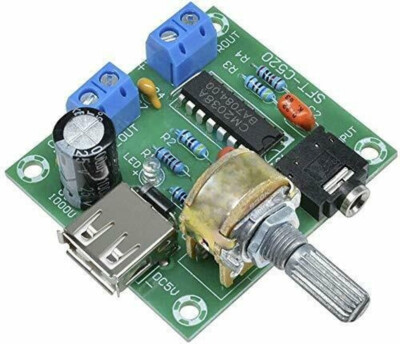 PM2038 2X5W Stereo Audio Amplifier Bord 5V USB Power Supply Adjustable Volume #E