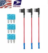3pcs Micro3 Fuse Tap Add-A-Circuit Piggy Back Holder 12V Car Adapter 15A Fuses