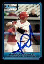 Jason Donald signed auto 2006 Bowman Draft Picks & Prospects #DP63 card