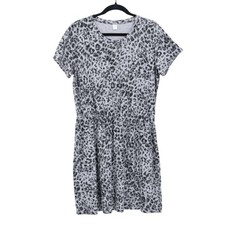 Old Navy Womens Leopard T Shirt Dress Womens L Animal Print Casual Trendy Boho