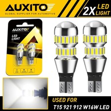 2pcs Auxito 921 912 Led Reverse Backup Light Bulb 3000lm 6000k Super Bright T15