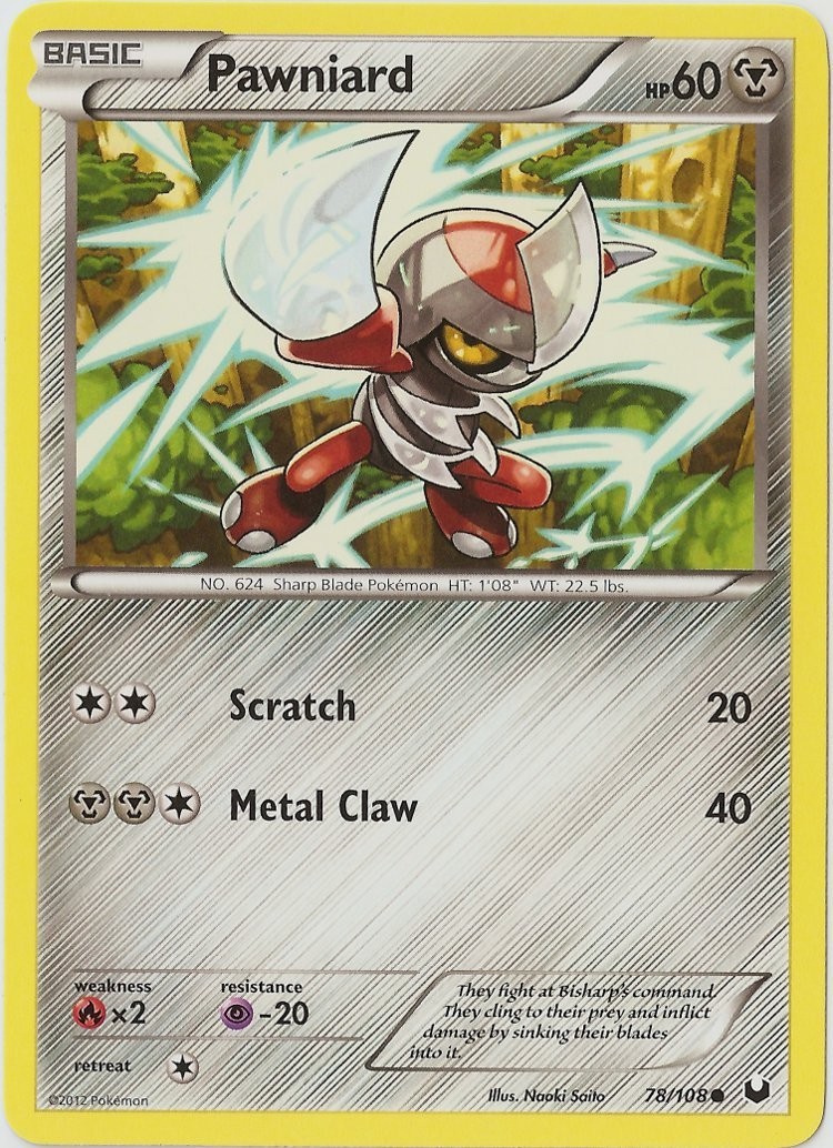 x4 Pawniard - 78/108 - Common Pokemon BW5 Dark Explorers M/NM