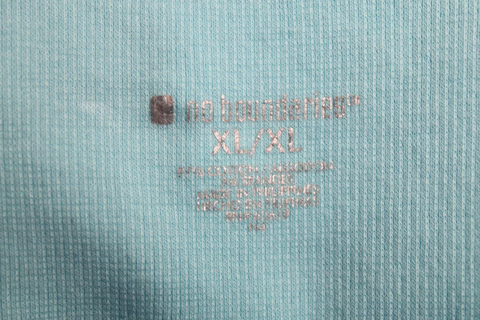 Без границ Майка женщин XL бирюзовый синий без рукавов ребристый эластичной повседневный - Изображение 3 из 4