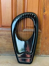 10 Strings Black Wooden Lyre Harp, with Free Tuning key String Set and Carry Bag