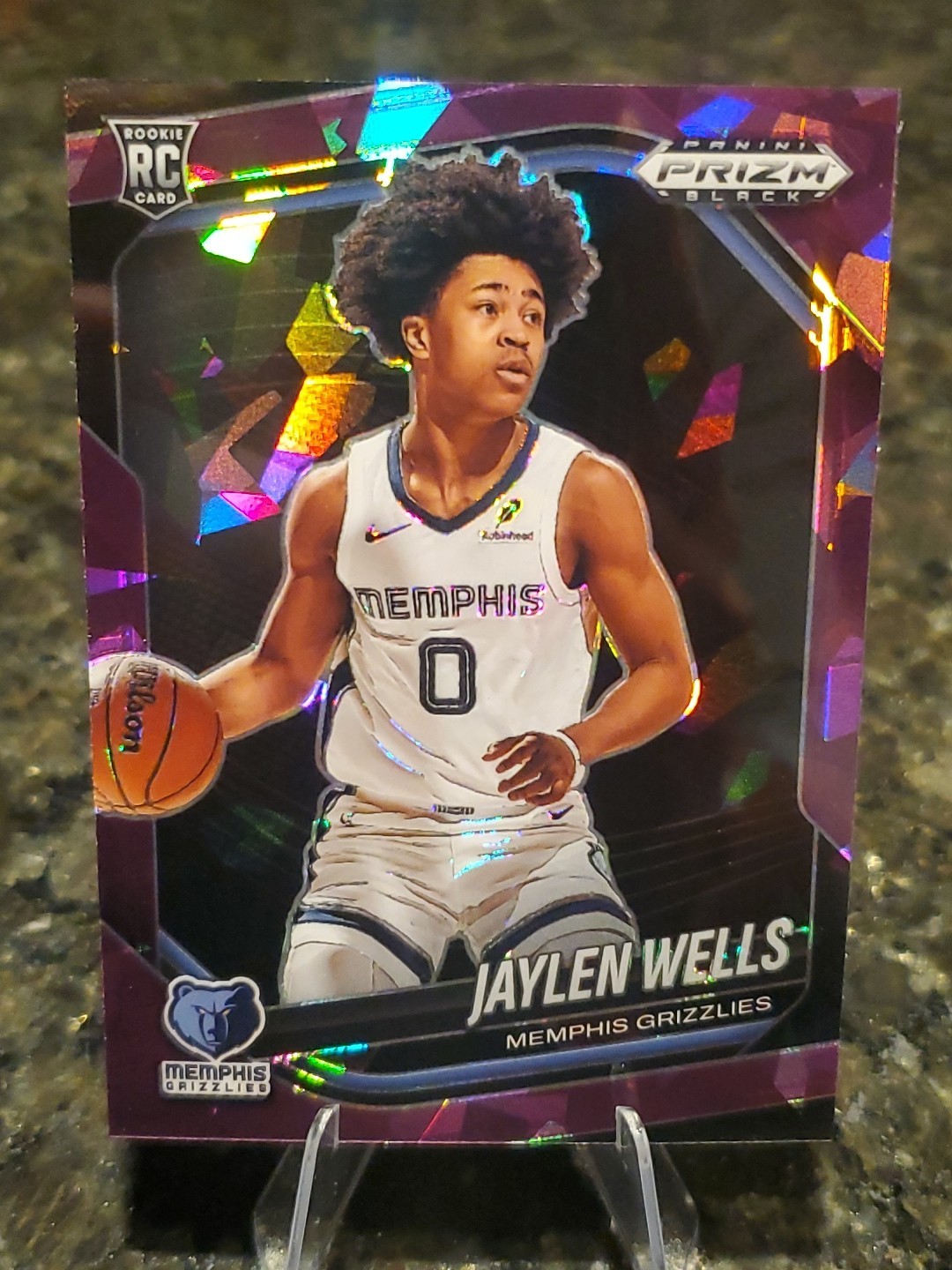 2024-25 Panini Prizm Black Jaylen Wells #34 RC Rookie Purple Ice /149 Grizzlies
