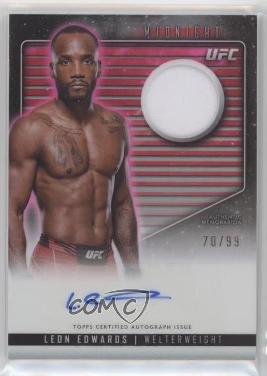 2024 Topps Midnight UFC Relic Twilight 70/99 Leon Edwards #RCA-LES Auto 5ov