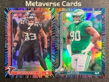 2025 Topps Chrome Billy Boman Jr. Jordan Davis RC Neon Pulse Refractor Lot*2