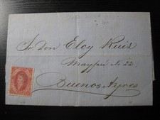 ARGENTINA Sc. #11B scarce used stamp w/ very nice cancel on cover!