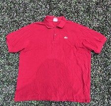 Lacoste Men's Size 9 Red Short Sleeve Polo Shirt Embroidered Crocodile Logo