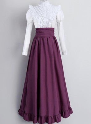 CR ROLECOS viktorianisches Kostüm Damen Edwardianisch 2-teilig Renaissance Bluse Rock XL