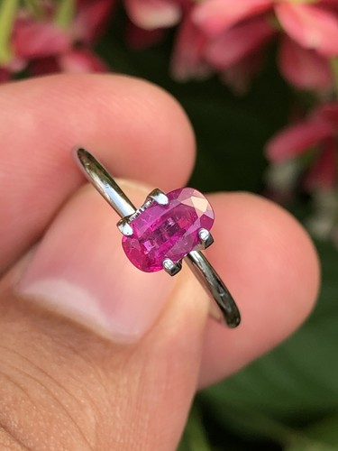 Certified Afghan Ruby 0.89 Ct Purplish Red Cushion Natural Untreated Gemstone - Picture 20 of 21