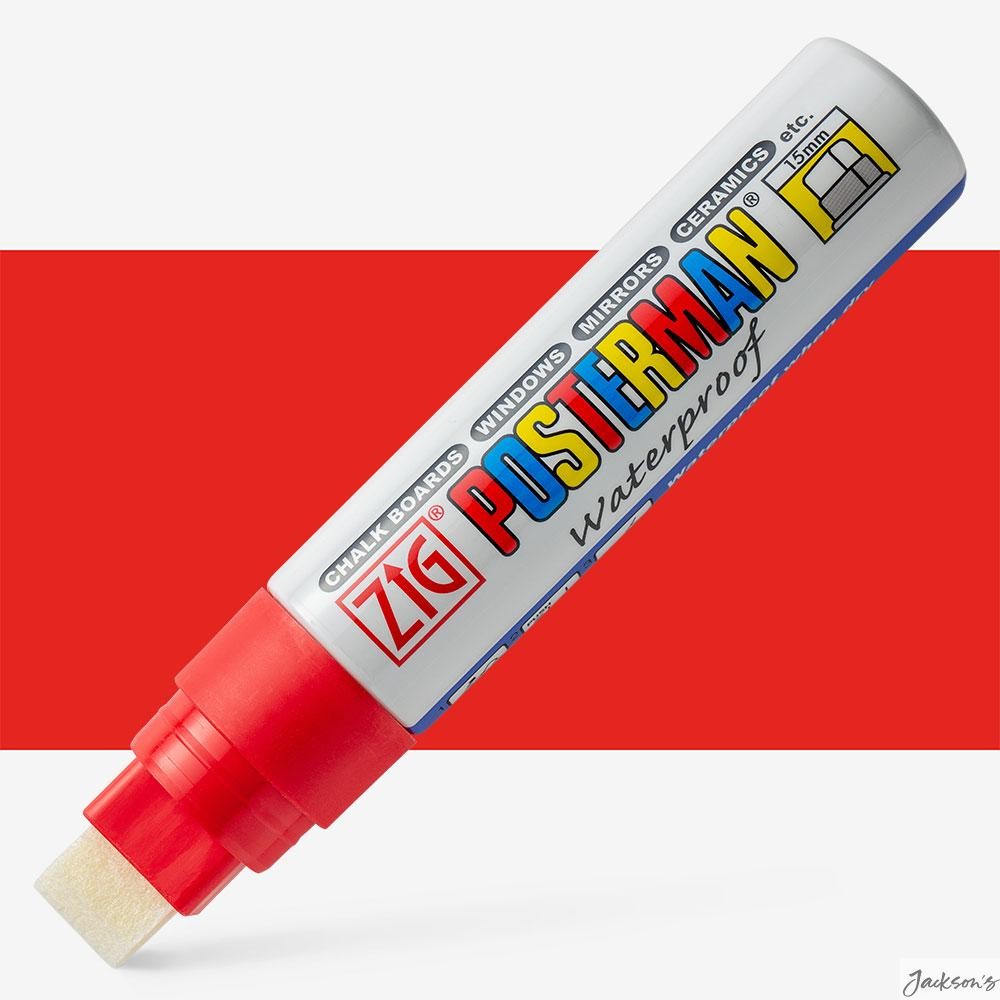 Kuretake Zig Posterman Chalkboard Marker Water Based 15mm Broad Tip Red