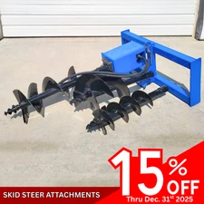 New Skid Steer Hydraulic Auger Attachment Post Hole Digger Bobcat CAT