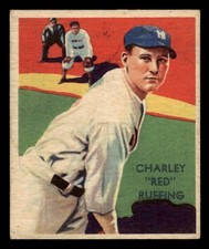 1934 - 1936 Diamond Stars Baseball #60 Charley (Red) Ruffing VG/EX