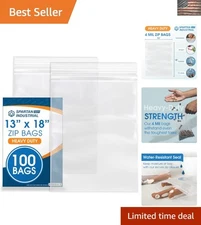 Durable 13” x 18” Clear Reclosable Zip Bags - 4 Mil Thickness for Safe Storage
