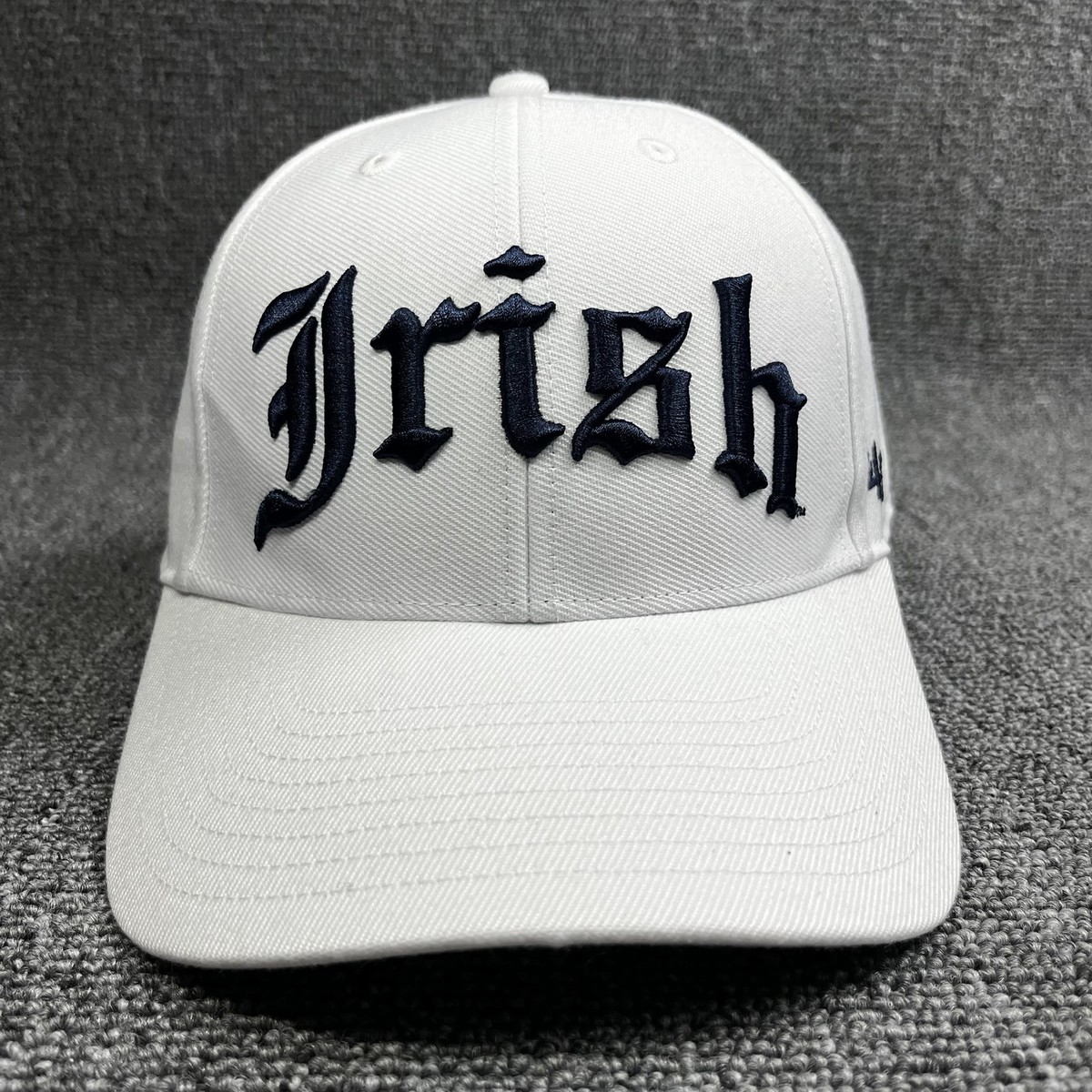New '47 Notre Dame Fighting Irish Clean Up Adjustable Hat White Black Embroidery