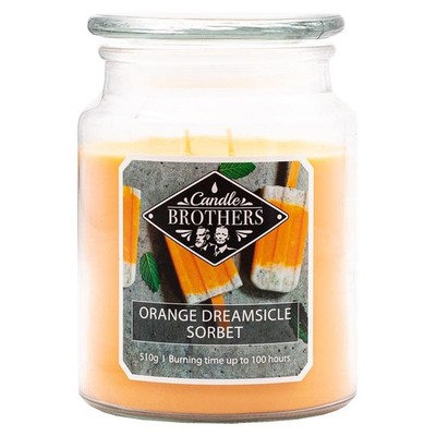 Große Duftkerze im Glas mit Deckel | Orange Dreamsicle | Duftkerze Orangen Ei...