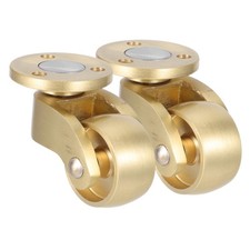  Lot de 2 roulettes robustes en laiton pour meubles - Roulettes pivotantes