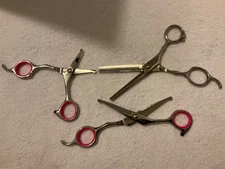 Dog grooming scissors TWO GIMARS and one other Lot of THREE
