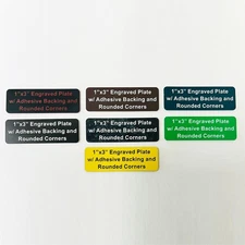 Custom Engraved 1"x3" Name Plate – Adhesive Backing, Rounded Corners, 3 Lines