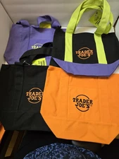 Trader Joe's Halloween Mini Tote Bags Complete Set of 4 NWT Free Shipping 