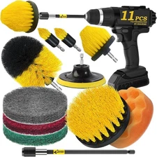 11 Piece Drill Brush Set Power Scrubber Attachments Health Household