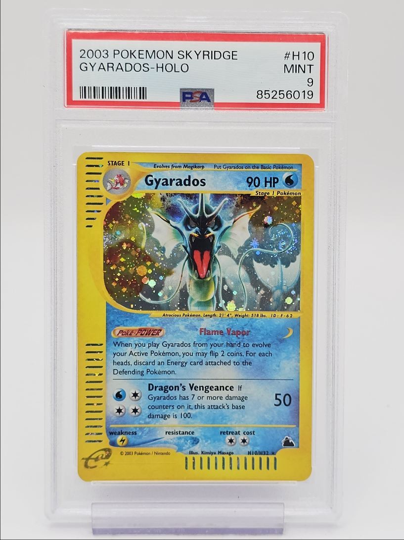 GYARADOS 2003 POKEMON E-CARD SKYRIDGE HOLO RARE SWIRL H10/H32 PSA 9 Q1980