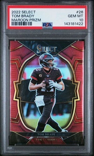 2022 Panini Select Tom Brady Maroon Prizm /149 PSA 10 Gem Mint TB Bucs