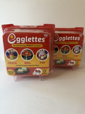 Egglettes Hard-Boiled Eggs Without the Shell  As Seen On TV- 2 Packs New