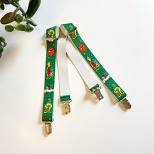 Vintage Green Alien Martian Toddler / Baby Suspenders