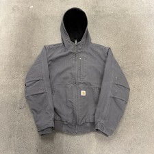 Carhartt Full T Swing Gray Canvas Hooded Jacket Size Large