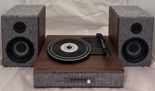 Crosley CR7020A-GY Aria Vinyl Record Player with Speakers with wireless