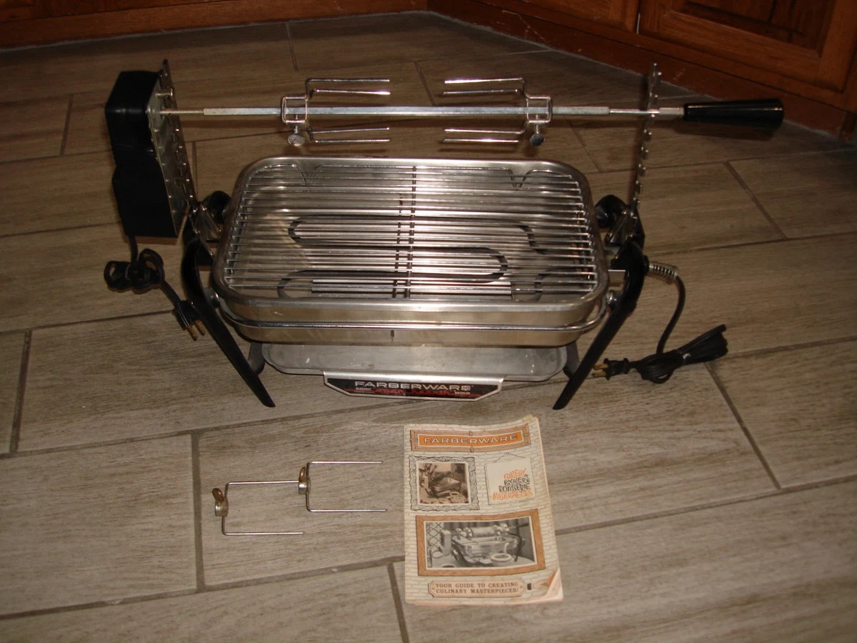 Farberware 450-A Rôtisserie-Gril électrique Vintage – Acier Inox – Modèle Open Hearth