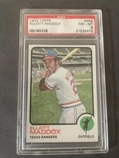 1973 TOPPS #658 ELLIOTT MADDOX PSA 8 NM-MT RANGERS