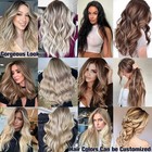 Weft Human Hair Extensions Weave Sew in Remy Real Hair Balayage 1B/613 16in 50g — photo 7